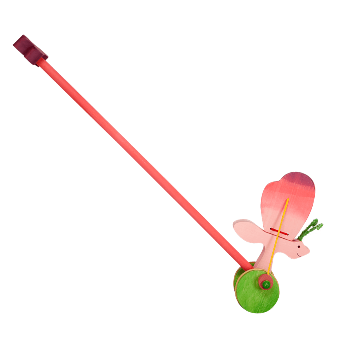 Push Along Pink Butterfly Toy Faunatoys.com Push Along Pink Butterfly Toy Faunatoys.com