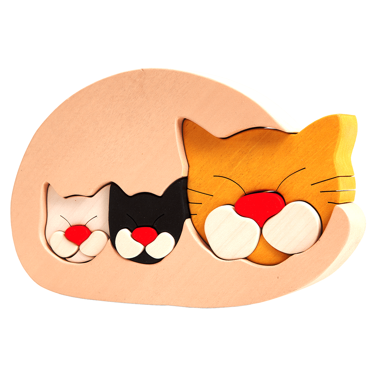 family cats　0101 ♡ Cat Family Puzzle - White – Faunatoys.com