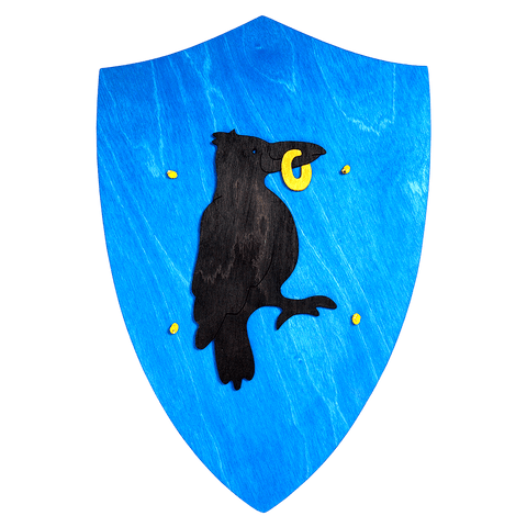 Wooden Black Crow Shield