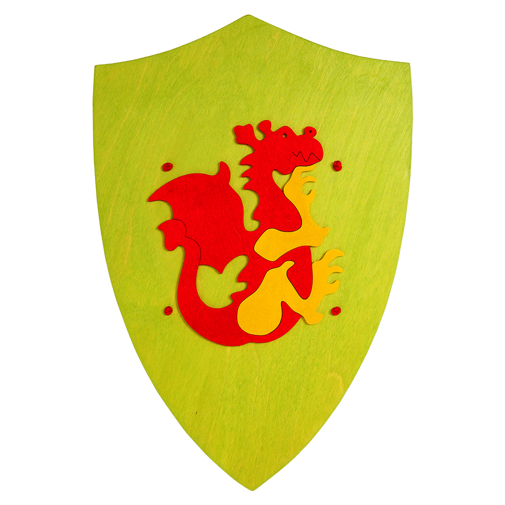 Wooden Red Dragon Shield