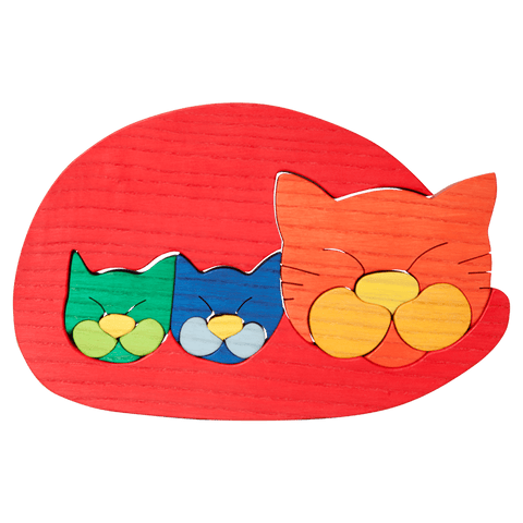 Cat Family Puzzle - Red
