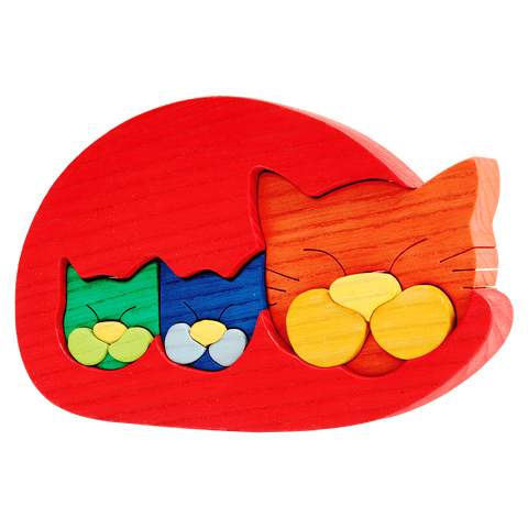 Cat Family Puzzle - Red