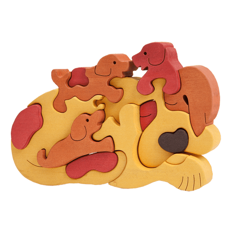 Dog Family Puzzle - Gold