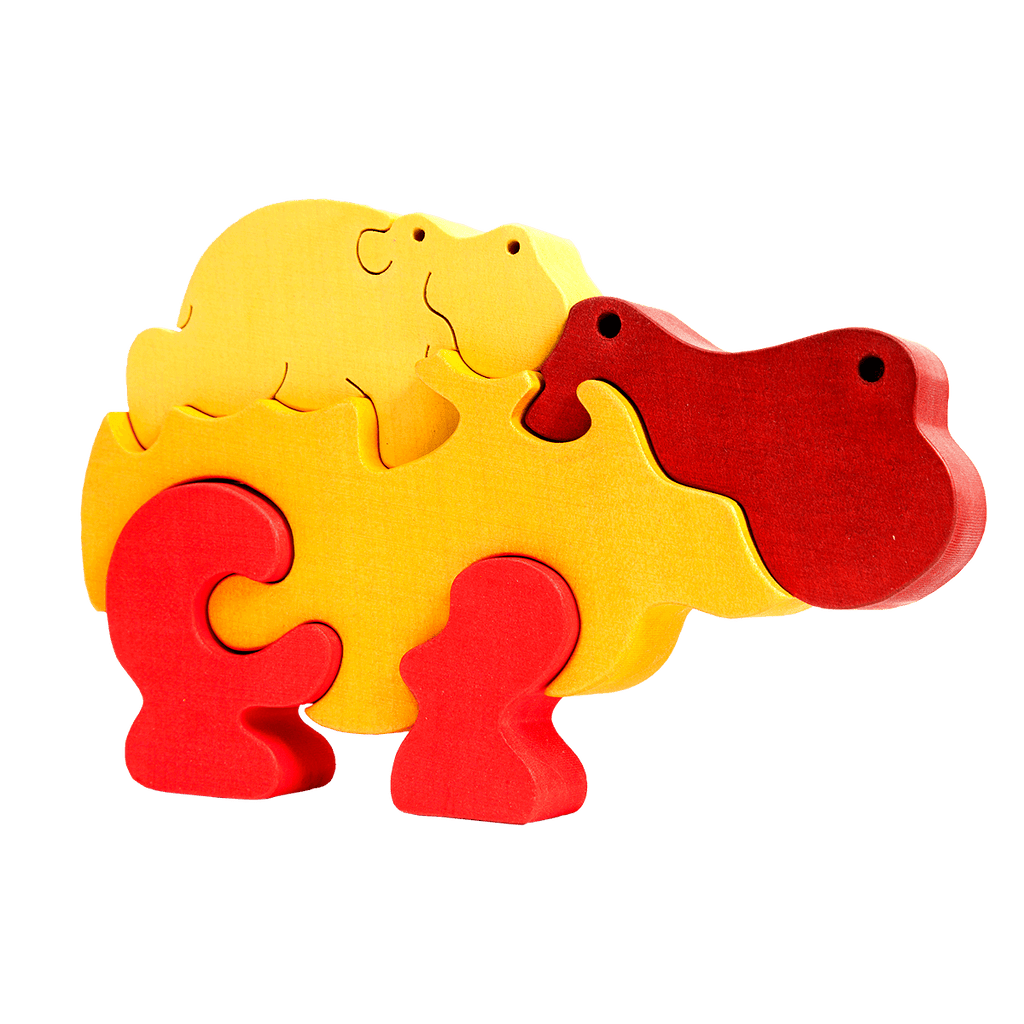 Hippo Family Puzzle - Orange