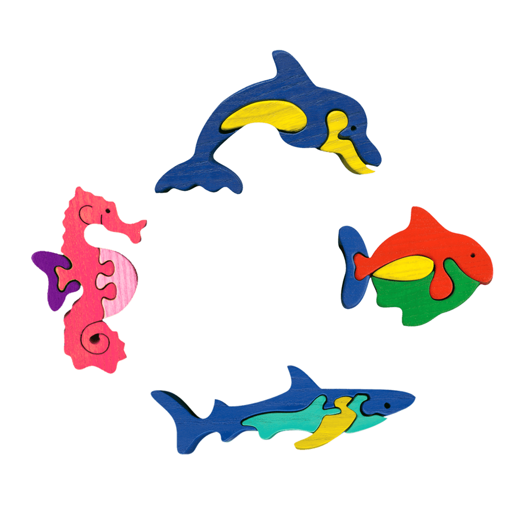 Ocean Animals Four Piece Puzzle Set