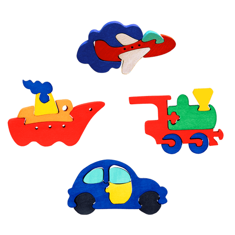 Vehicles Four Piece Puzzle Set