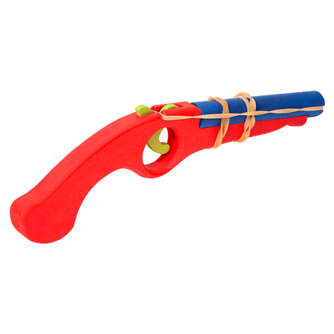 Wooden Rubber Band Pistol Red